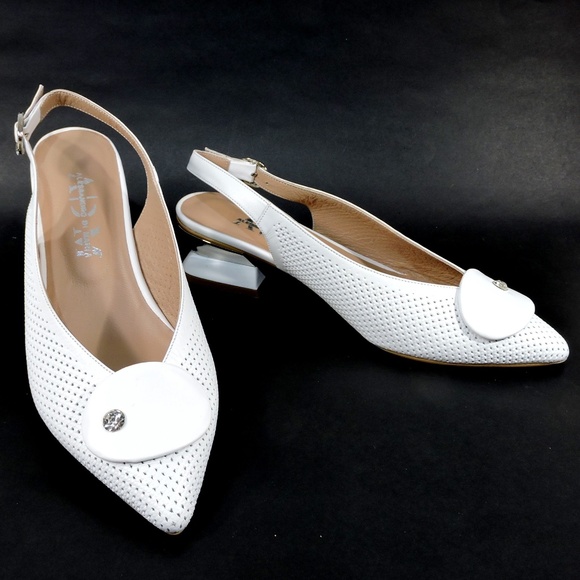 ALESSANDRO DI MARIA 🇮🇹 WOMEN'S  WHITE SOFT LEATHER SUMMER SANDALS - Picture 1 of 8